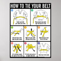 How to Tie Your Taekwondo Belt Instruction Poster