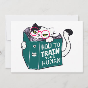 How To Train Your Human Funny Cat with Sunglasses Holiday Card