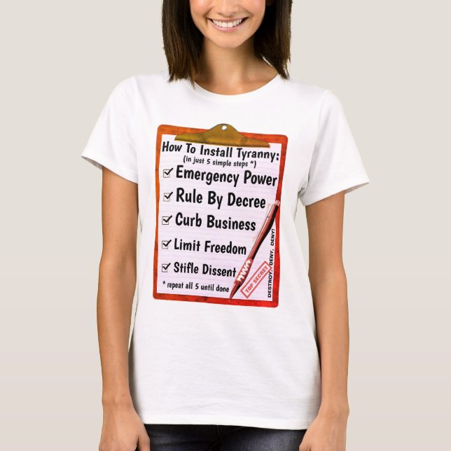How to - Tyranny (light) T-Shirt (Front)