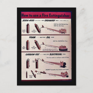 How To Use A Fire Extinguisher Postcard