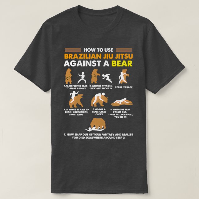 How To Use Brazilian Jiu Jitsu Against a Bear Funn T-Shirt (Design Front)