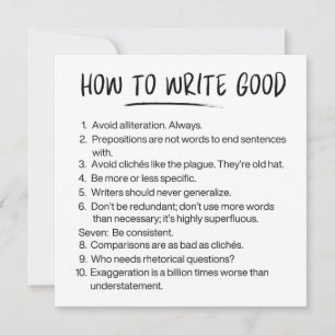 How To Write Good  Card