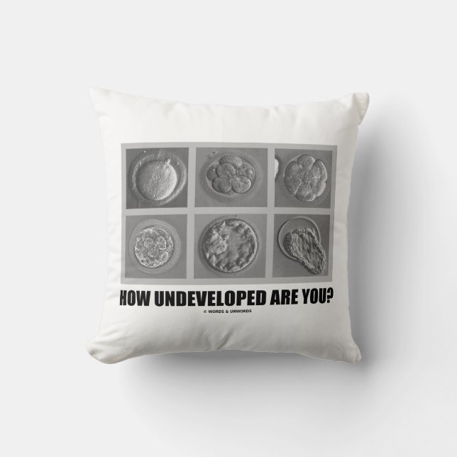 How Undeveloped Are You? Embryos / Zygotes Throw Pillow (Front)