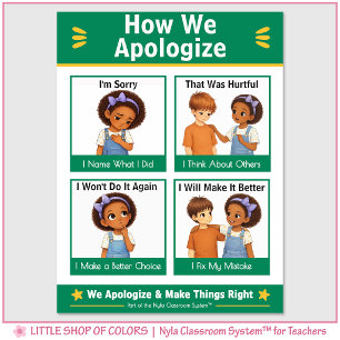 How We Apologize Kindergarten Anchor Chart