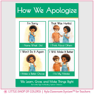 How We Apologize Kindergarten Anchor Chart