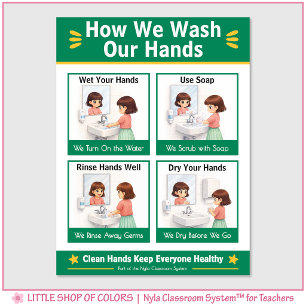 How We Wash Our Hands Classroom Anchor Chart