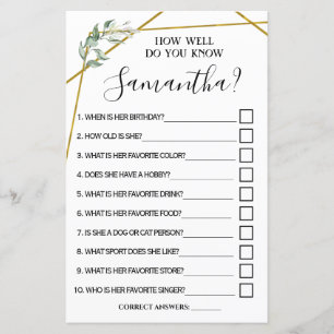 How well do you know bilingual bridal shower game