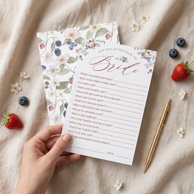 How Well Do You Know Bride Bridal Shower Game Card (How Well Do You Know Bride Bridal Shower Game Card)