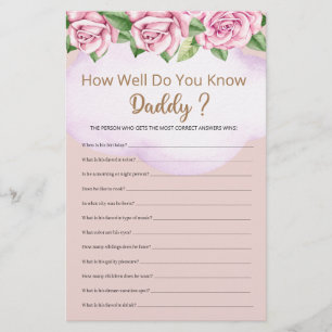 How Well Do You Know Daddy Girl Baby Shower 