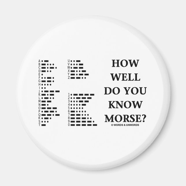 How Well Do You Know Morse? (Intl Morse Code) Magnet (Front)