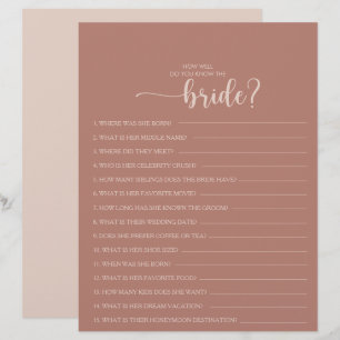 How Well Do You Know the Bride Bridal Shower Game