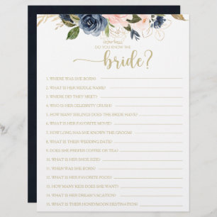 How Well Do You Know the Bride Bridal Shower Game