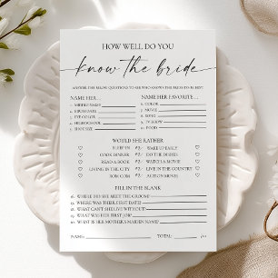 How Well Do You Know The Bride Bridal Shower Game