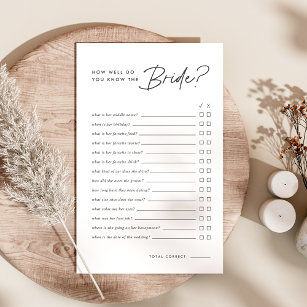 How Well Do You Know The Bride Bridal Shower Game