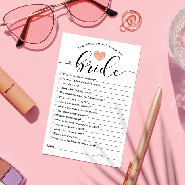 How Well Do You Know the Bride Bridal Shower Game (Creator Uploaded)