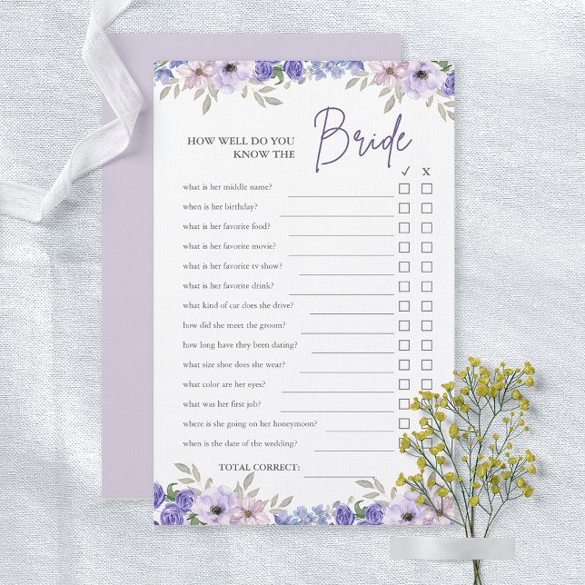 How Well Do You Know The Bride Bridal Shower Game (How Well Do You Know The Bride Bridal Shower Game)