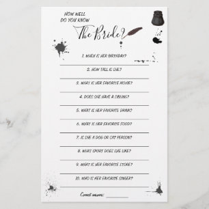 How Well Do You Know The Bride Game Card
