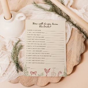 How Well Do You Know The Bride Game Card