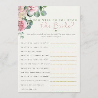 How Well Do You Know the Bride Game | floral Invitation