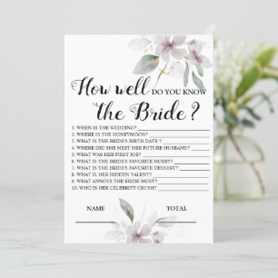 How well do you know the Bride Pink Bridal Game In Invitation