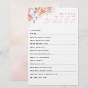 How Well Do You Know The Bride To Be Bridal Shower