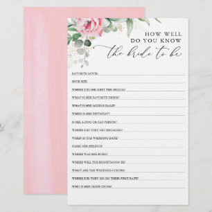 How Well Do You Know The Bride To Be Bridal Shower
