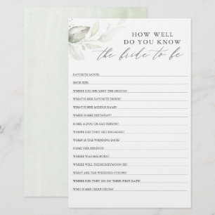 How Well Do You Know The Bride To Be Bridal Shower