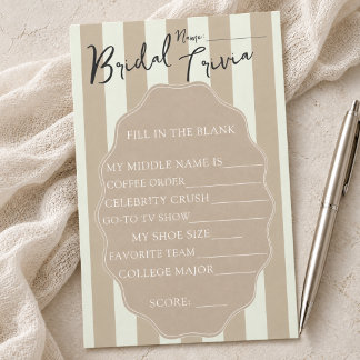 How Well Do You Know the Bride Trivia Game