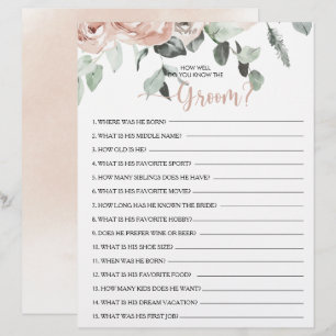 How Well Do You Know the Groom Bridal Shower Game