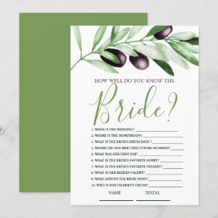 How well know Bride Olive Branches Bridal Shower Invitation