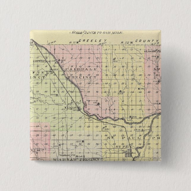 Howard County, Nebraska 2 Inch Square Button (Front)