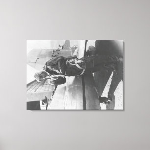 Howard Hughes Pilot Boarding Plane in Full Canvas Print