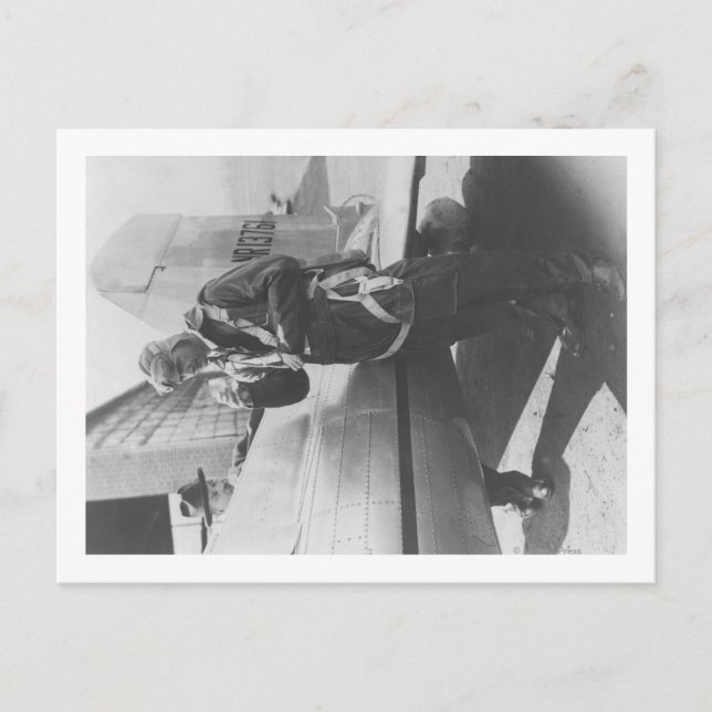 Howard Hughes Pilot Boarding Plane in Full Postcard (Front)