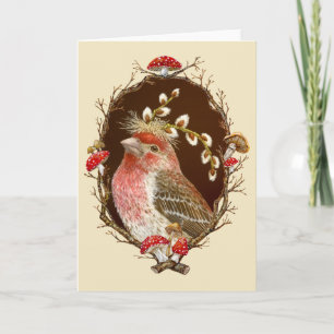 Howard in twig/mushroom border card