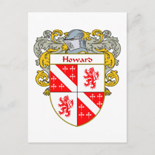 Howard Irish Coat of Arms (Mantled) Postcard