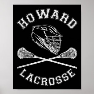 Howard Lacrosse Vintage Distressed Retro Lax  Poster
