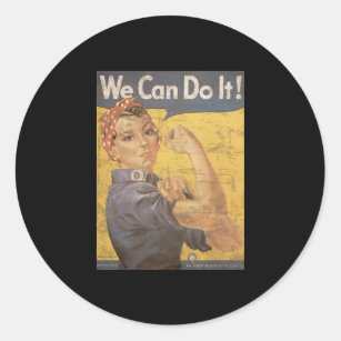 Howard Miller We Can Do It Rosie the Riveter Classic Round Sticker