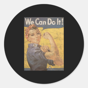 Howard Miller We Can Do It Rosie the Riveter Classic Round Sticker