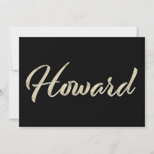 Howard Name white gold Handwriting Card