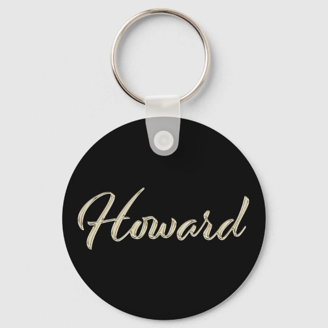 Howard Name whitegold Button Schlüsselanhänger Keychain (Front)