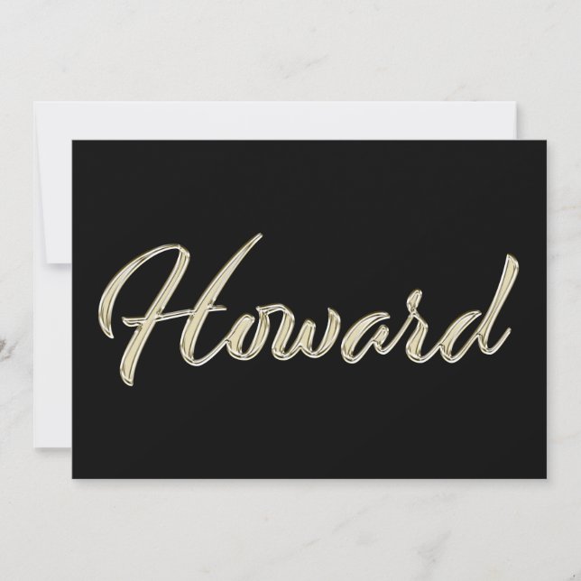 Howard Nom or blanc Carte d'écriture (Devant)