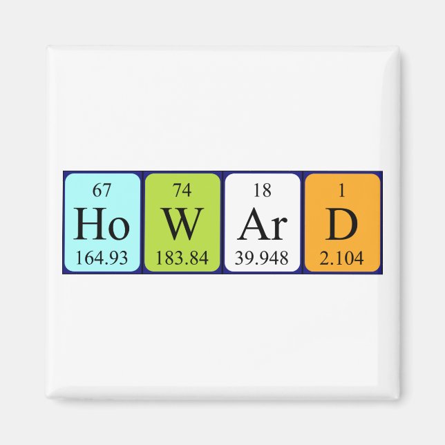 Howard periodic table name magnet (Front)