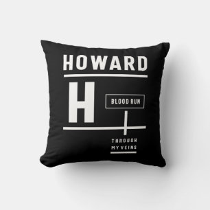 Howard Personalized Name Birthday Gift Throw Pillow