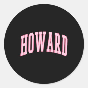 Howard Vintage Preppy Varsity Pink Sports Classic Round Sticker