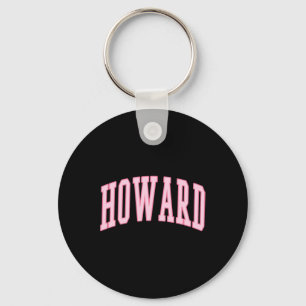 Howard Vintage Preppy Varsity Pink Sports Keychain