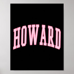 Howard Vintage Preppy Varsity Pink Sports Poster