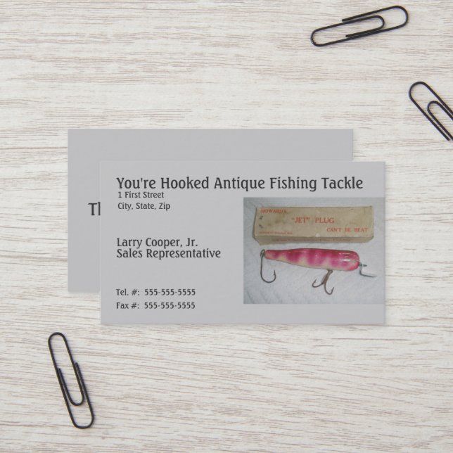 Howard's Jet Plug Vintage Lure Business Card (Front/Back In Situ)