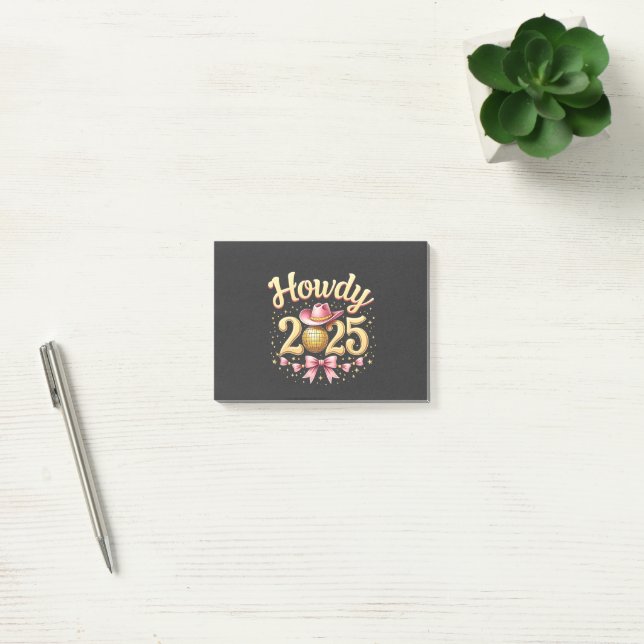 Howdy 2025 New Year Eve Cowboy Western  Post-it Notes (Office)