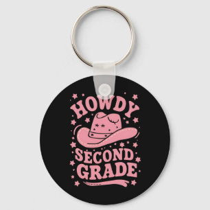 Howdy 2nd Grade Cowboy Cowgirl Back To School Keychain