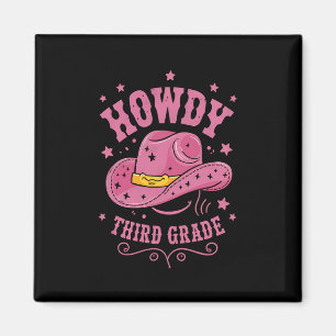 Howdy 3rd Grade Cowboy Cowgirl Back To School Magnet